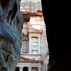 Das Schatzhaus in Petra vom Ausgang des Siq
