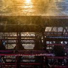 Das Schaufelrad des Raddampfers Louisiana Star im Hamburger Hafen
