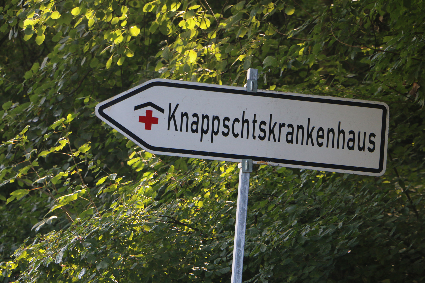 Das Schild ist krank