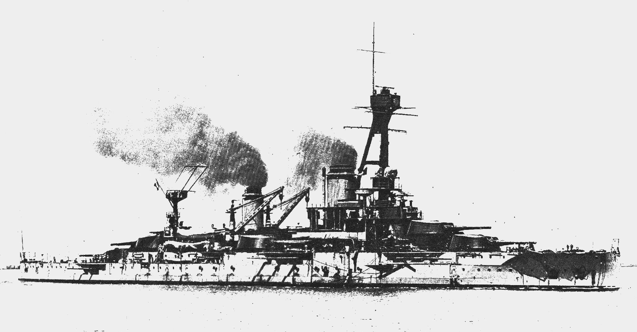 Das Schlachtschiff "Courbet"