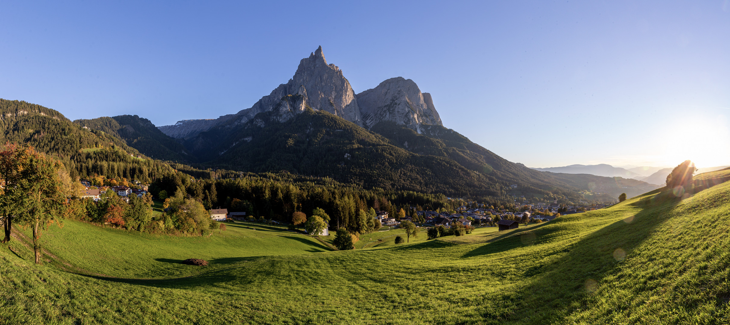 Das Schlern-Massiv oberhalb von Seis 