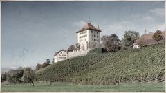 Das Schloss Heidegg in Gelfingen auf nostalgisch bearbeitet.
