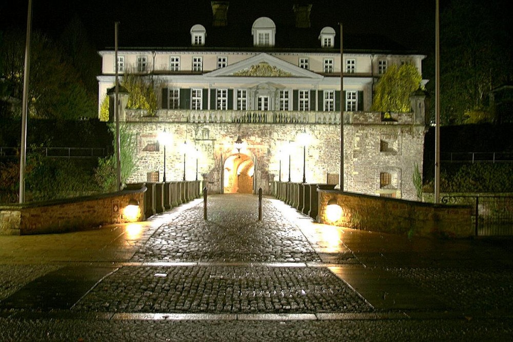 Das Schloss in Bad Pyrmont bei Nacht