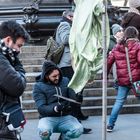 Das schwebende "Standbein" wird in Position gebracht