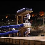 Das Schwimmbad von Monaco in der Weihnachtszeit