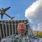 Das Selbstbildnis des Fotografen im Strandkorb und ein Air France Airbus A321