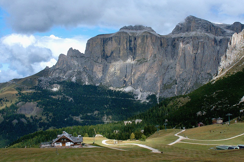 Das Sella-Massiv am Pordoijoch/Dolomiten