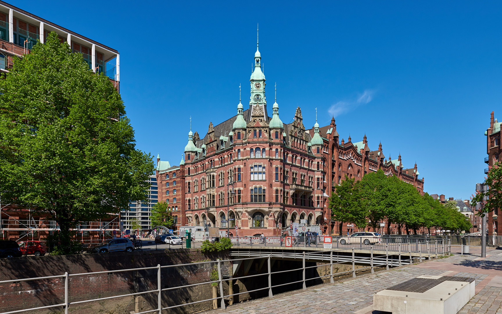 Das Speicherstadtrathaus in Hamburg, eines der schönsten Gebäude in der Speicherstadt.