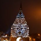 Das Steintor zur Lichtwoche 2024 in Rostock