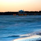 Das Teehäuschen im Sonnenaufgang am Timmendorfer Strand