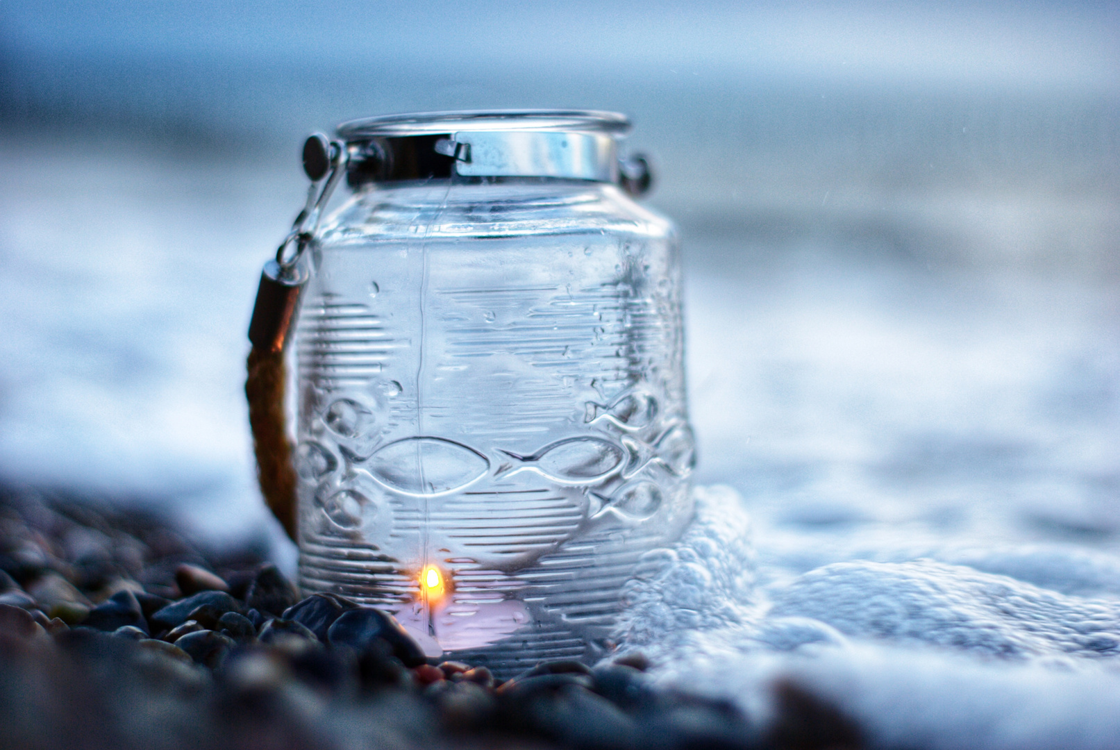 … das Teelicht am Strand…