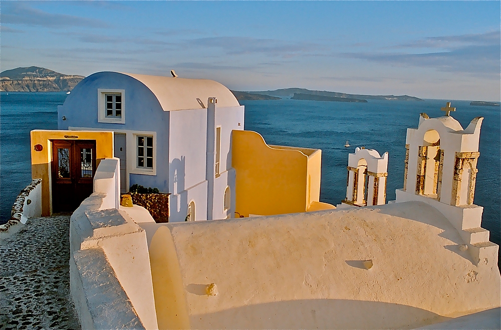 Das Traumhaus von Oia im allerbesten Abendlicht