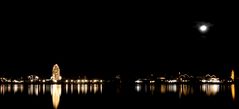 Das Ufer der Seestraße bei Nacht