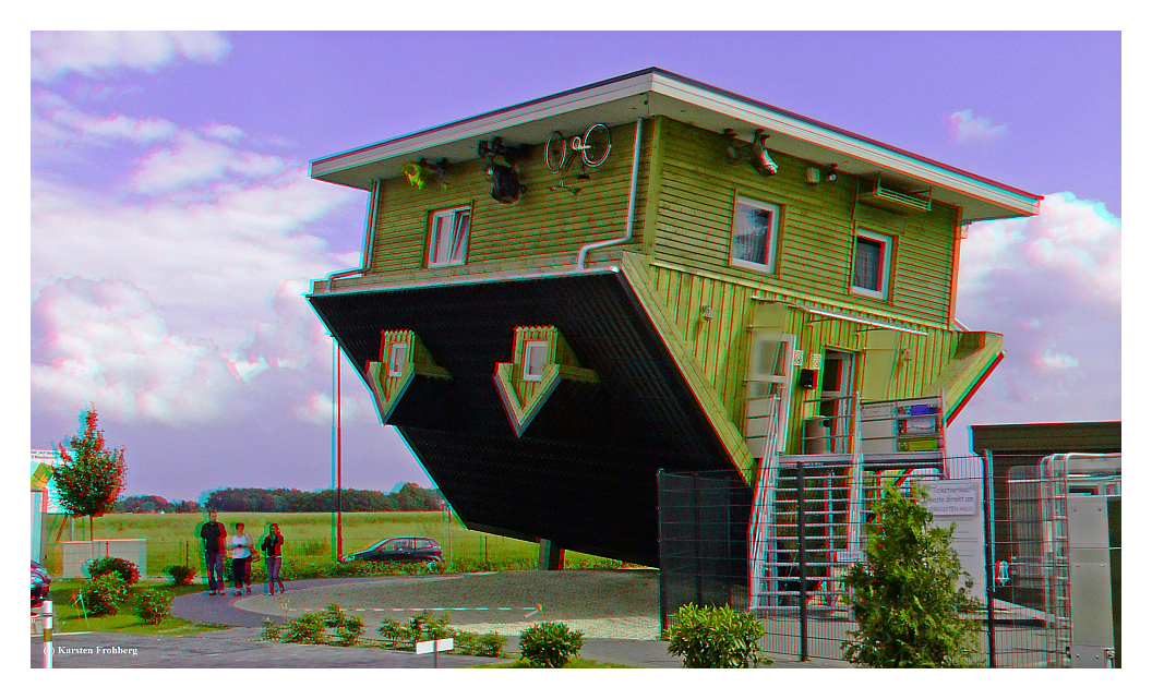 Das verrückte Haus in 3D (Rot/Cyan)