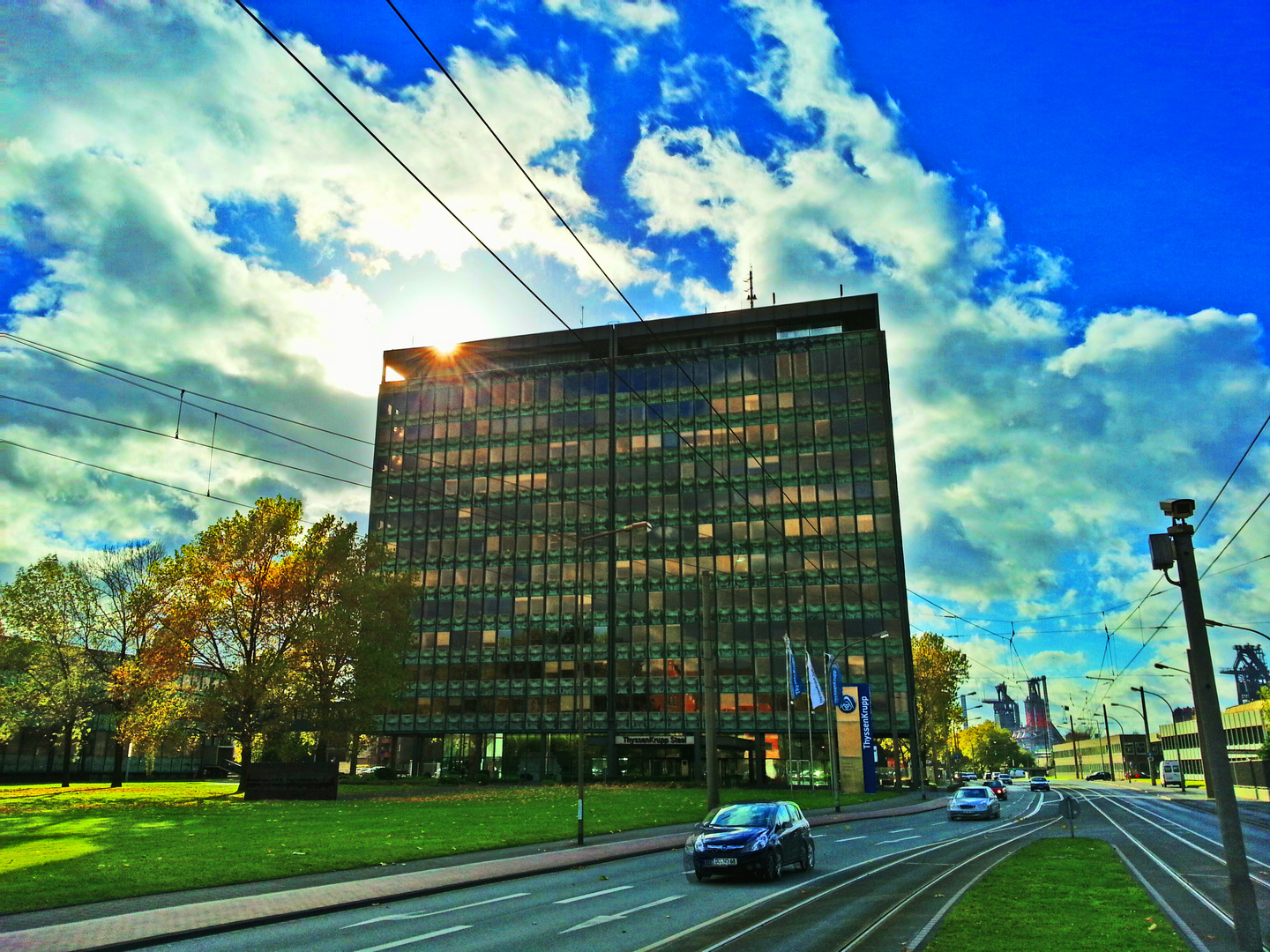 Das Verwaltungsgebäude von ThyssenKrupp in Duisburg