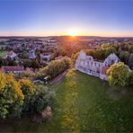 Das Walbecker Kirchenruinensonnenuntergangsbild...