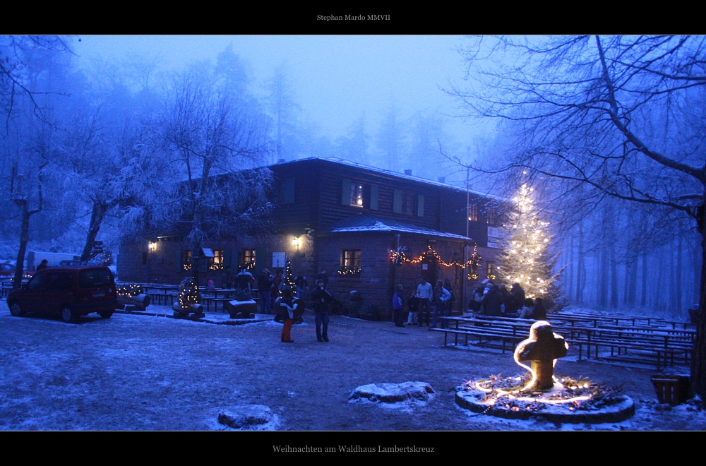 Das Waldhaus Lambertskreuz an Weihnachten