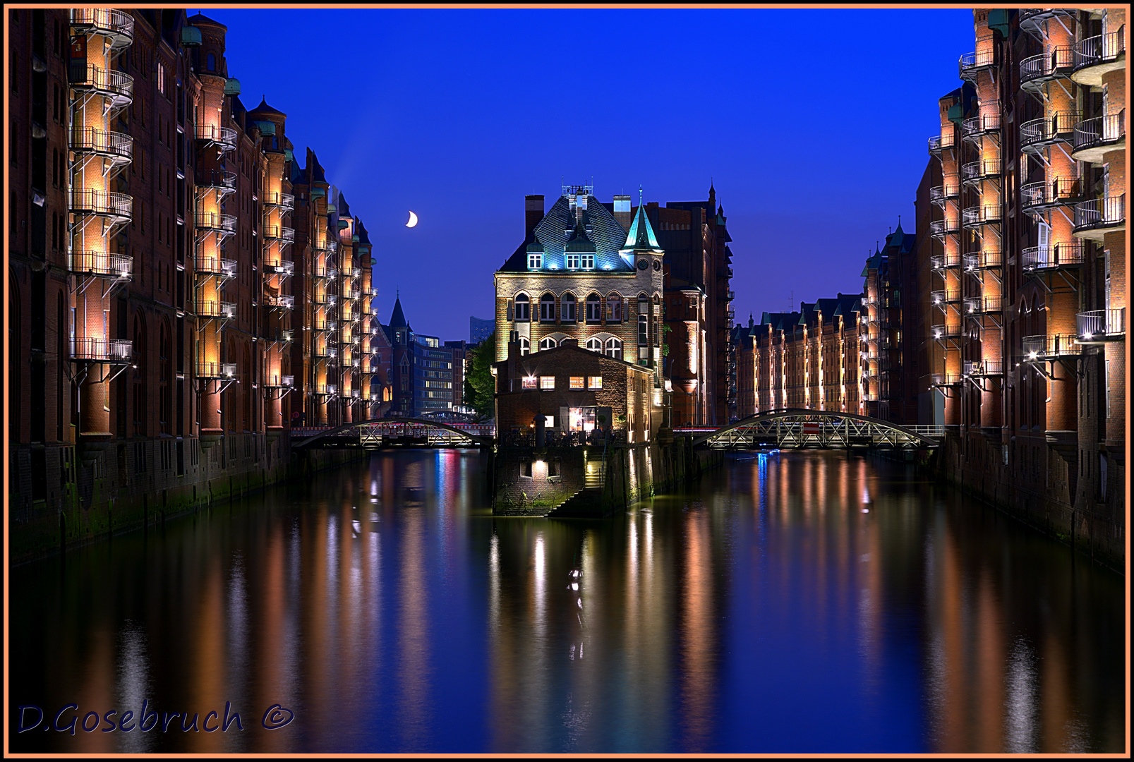 Das Wasserschloss von Hamburg in Romantik