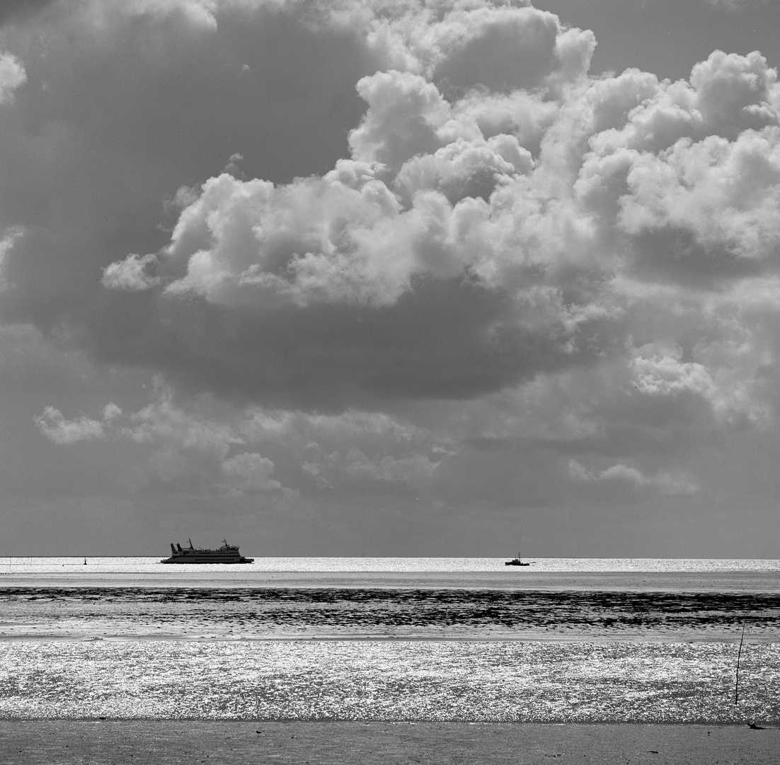 Das Wattenmeer bei auflaufendem Wasser