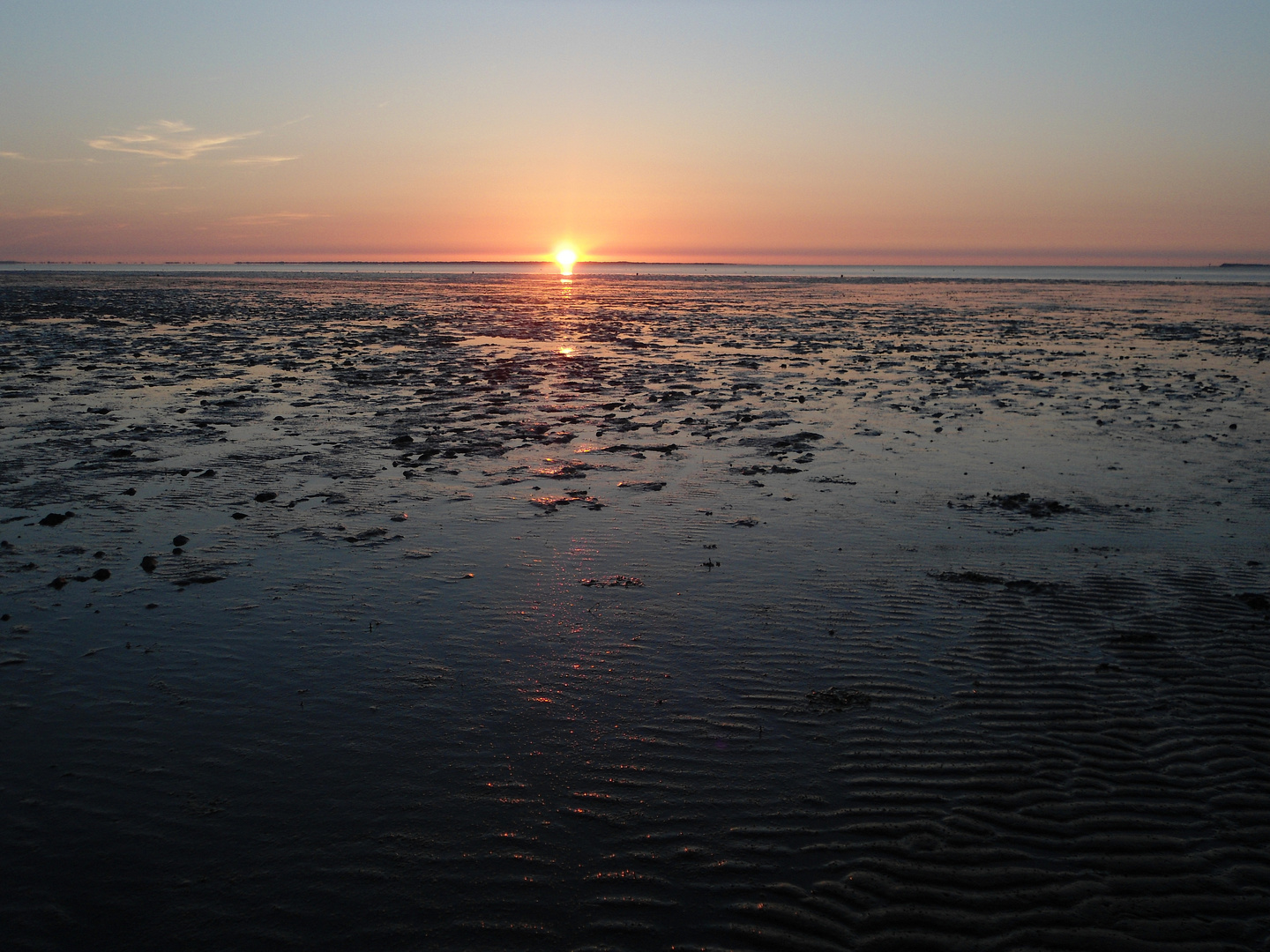 das Wattenmeer im Sonnenuntergang