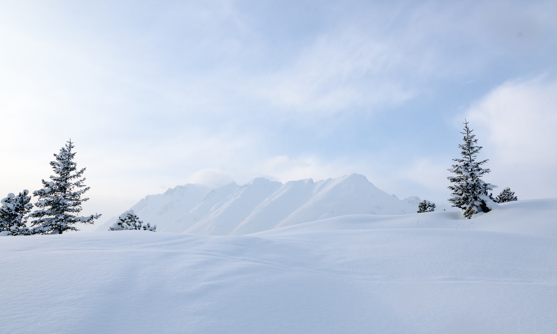 das Weiss des Winters in den Bergen