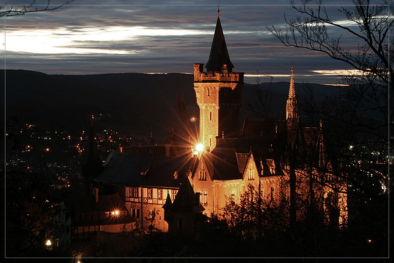 Das Wernigeröder Schloss am Abend