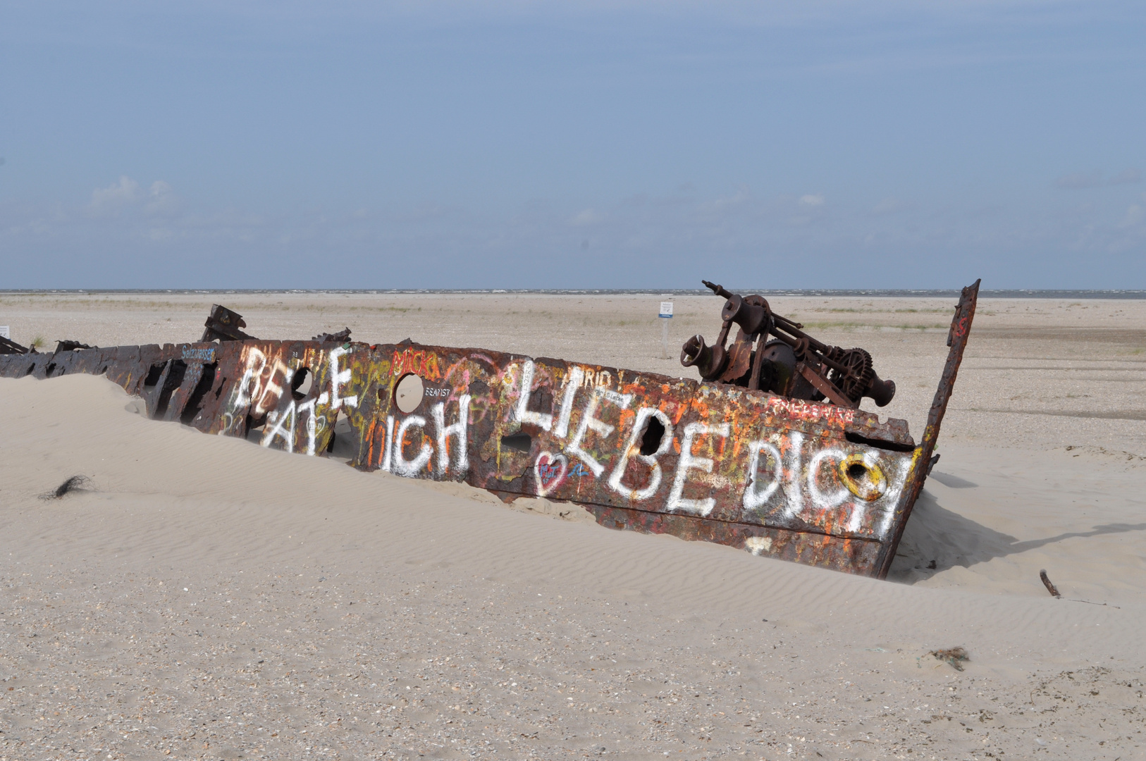 Das Wrack am Inselende von Norderney