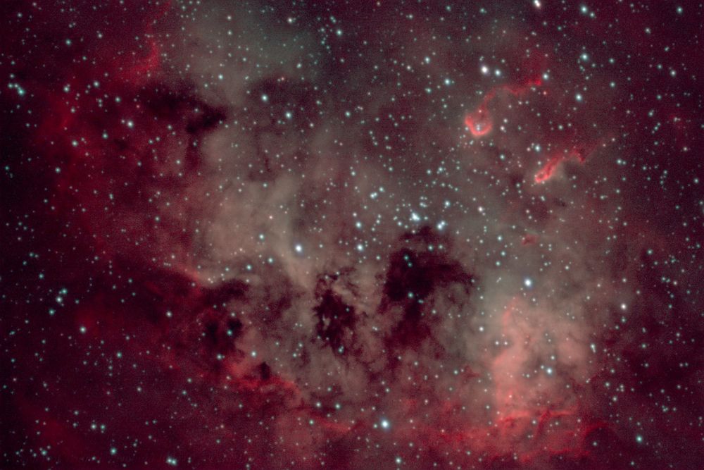 Das Zentrum des Tadpoles-Nebels (IC 410) im Sternbild Auriga
