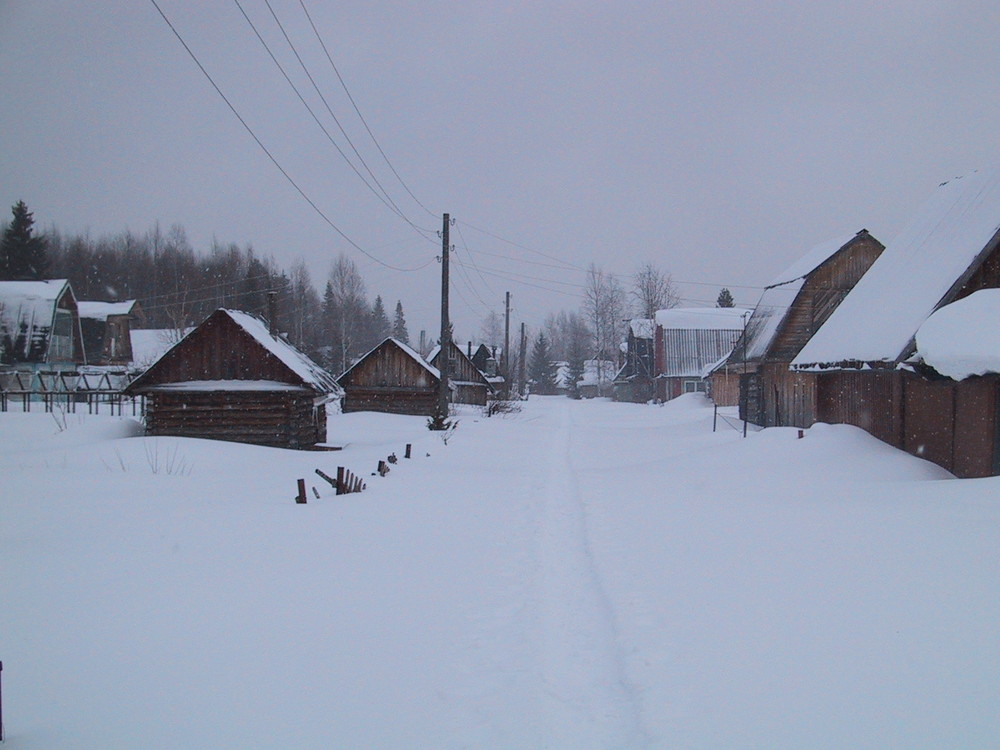 Datschen im Schnee bei Perm