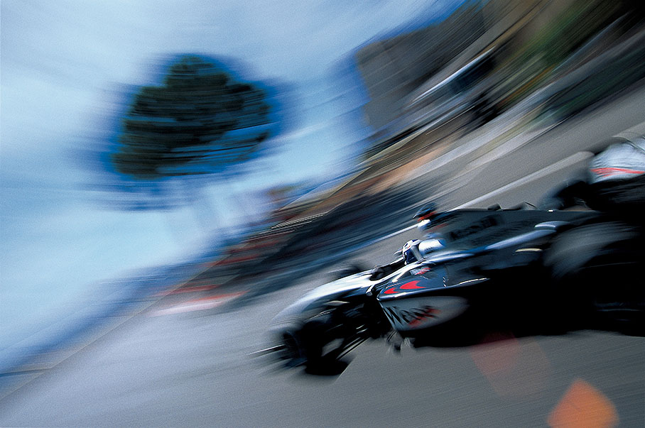 David Coulthard, McLaren Mercedes, turns to Monaco tunnel