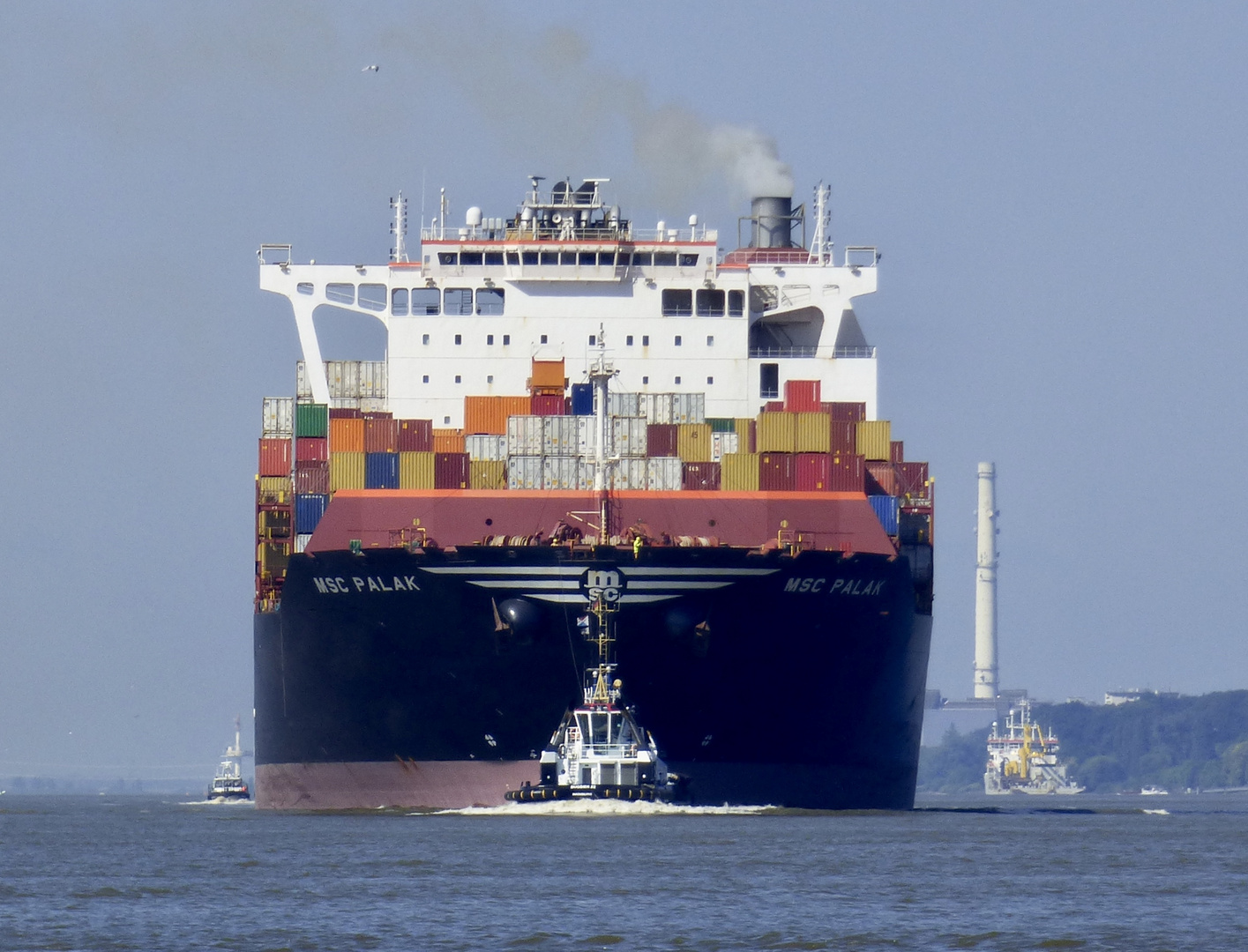 David & Goliath auf der Elbe in Hamburg