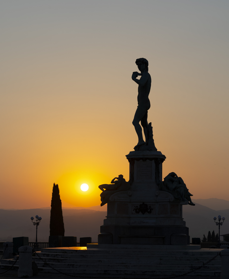 David Statue in Florenz bei Sonnenaufgang