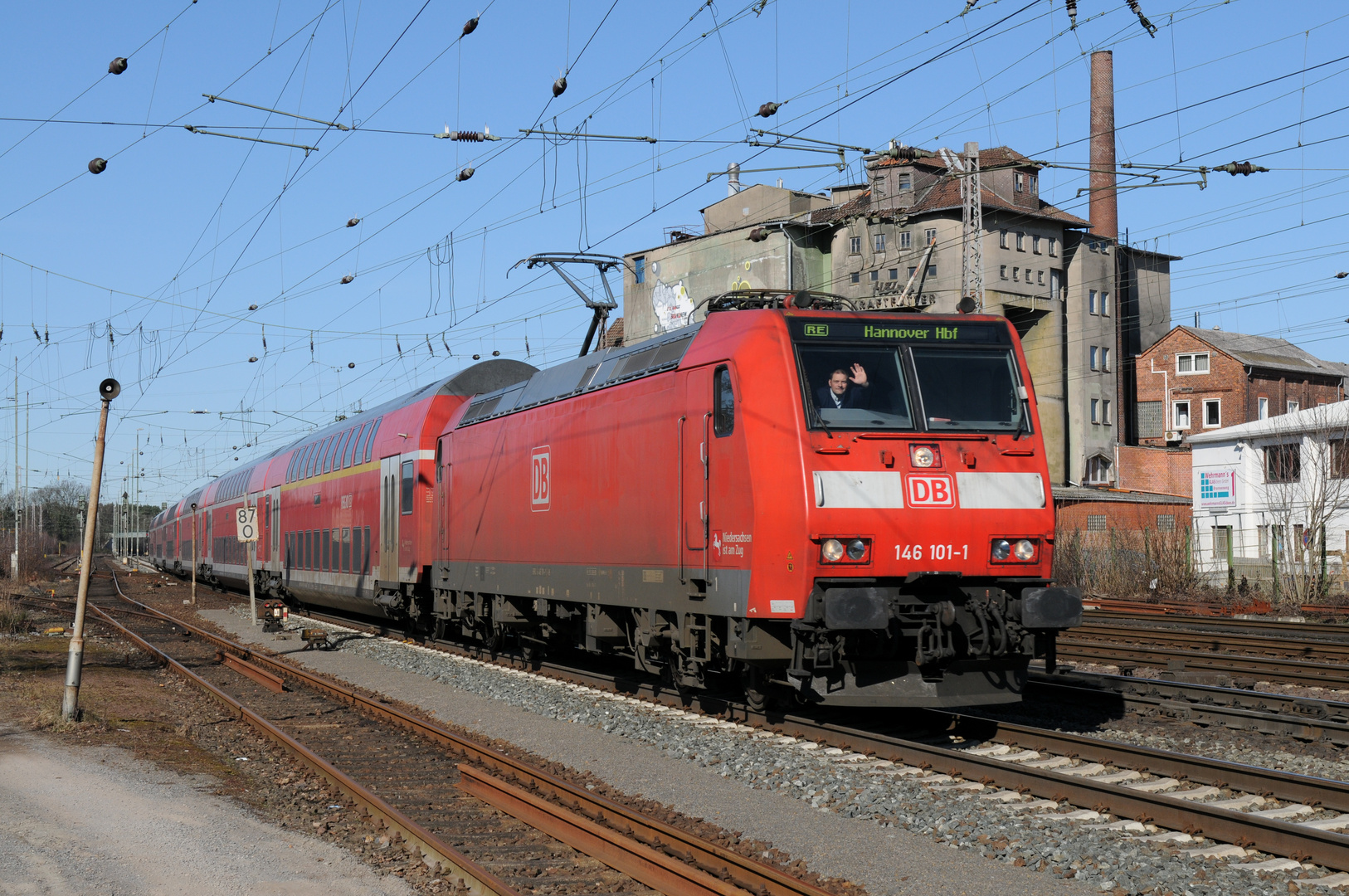 DB 146 101-1 mit RE Bremen - Norddeich bei Verden/Aller