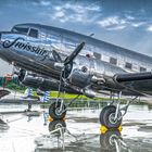 DC3 Swissair im Regen 