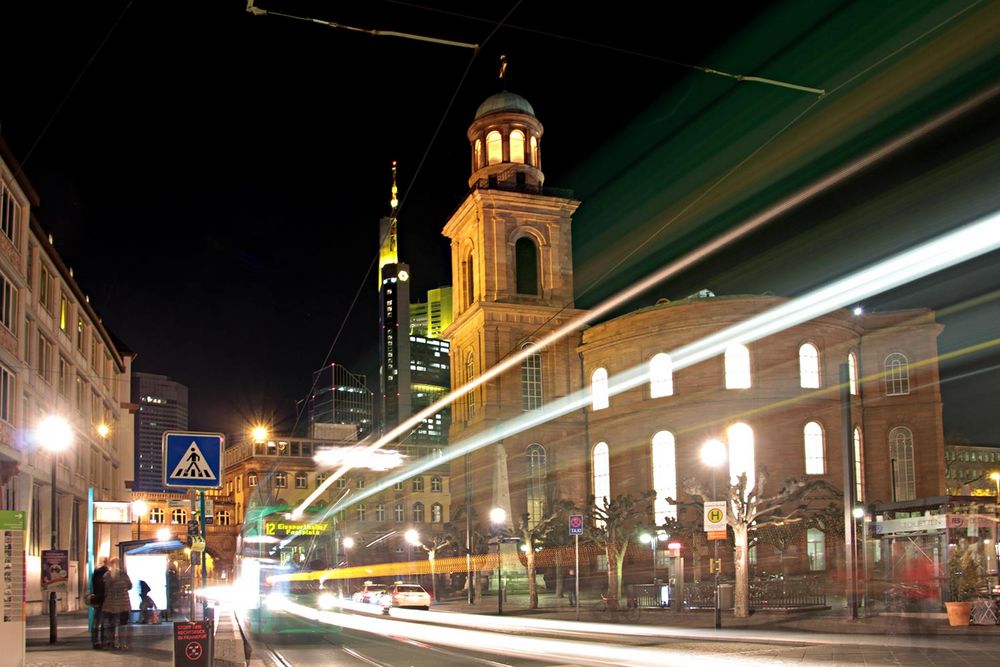 de noche en Frankfurt