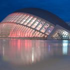 De noche en la Ciudad de las Artes y las Ciencias de Valencia