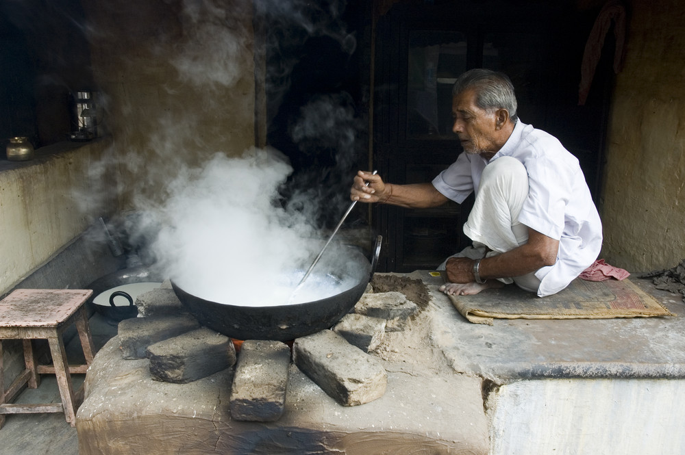 De profesión, hervidor de leche. Rajastán-La India-