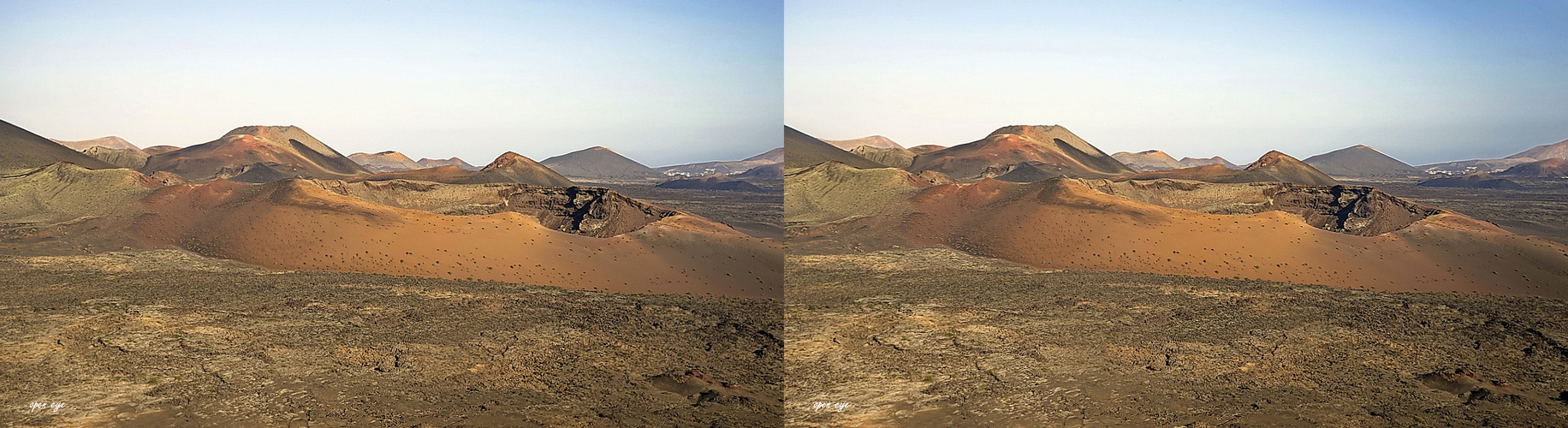 De Timanfaya Parque Nacional Lanzarote - 3D Kreuzblick