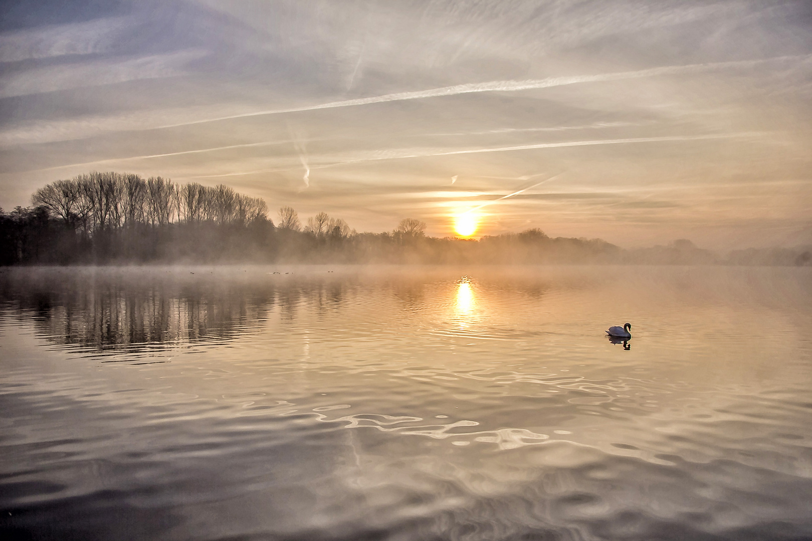 De Wittsee in Nettetal kurz nach Sonnenaufgang