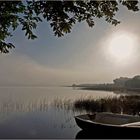 Début de journée brumeuse sur le lac de Mimizan-Aureilhan	