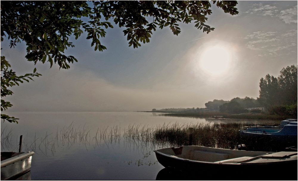 Début de journée brumeuse sur le lac de Mimizan-Aureilhan	