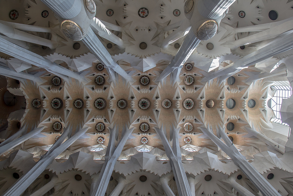 Deckengewölbe der Sagrada Familia in Barcelona 2