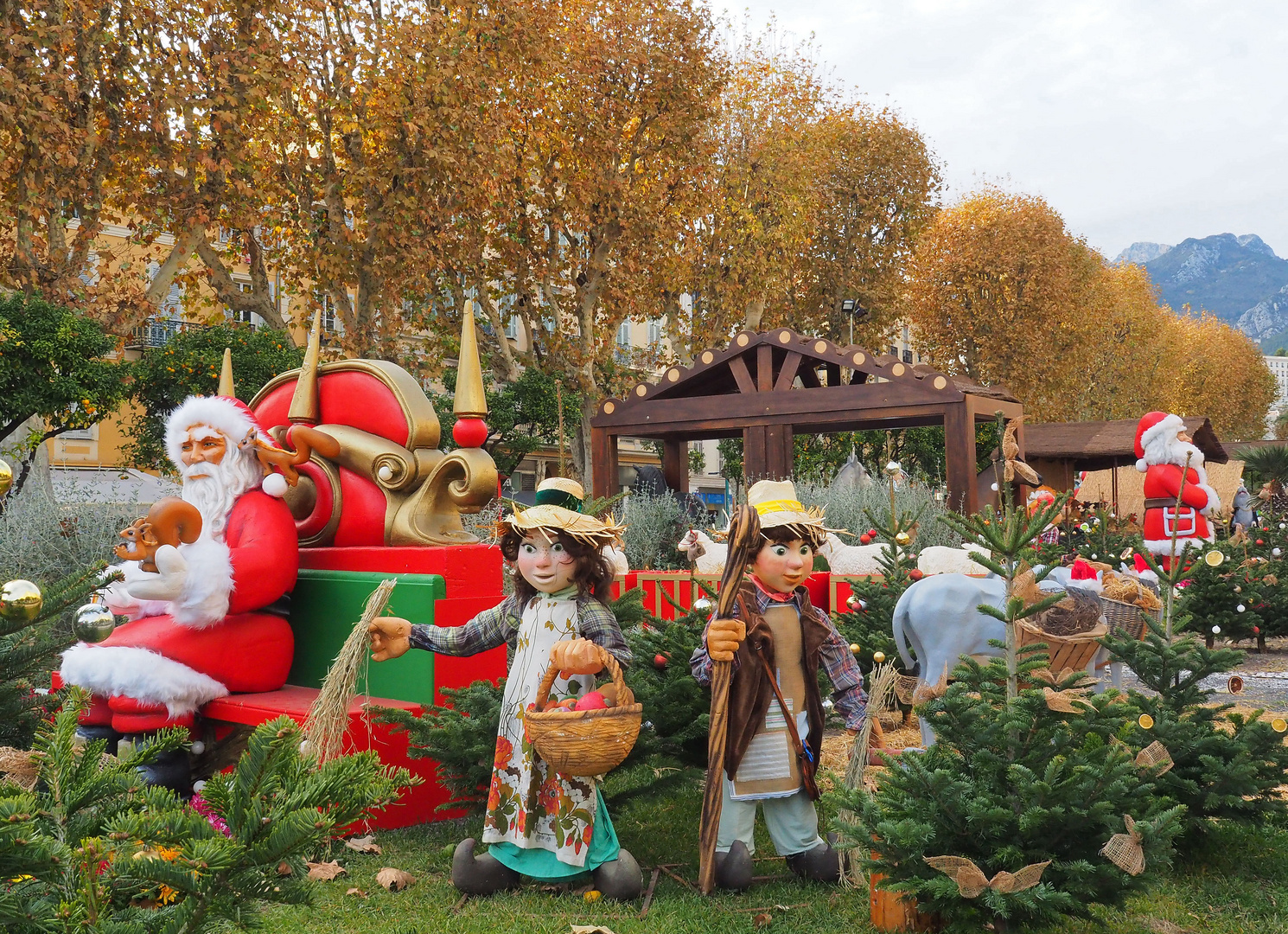 Décoration de Noël  -  Jardins Biovès, Menton