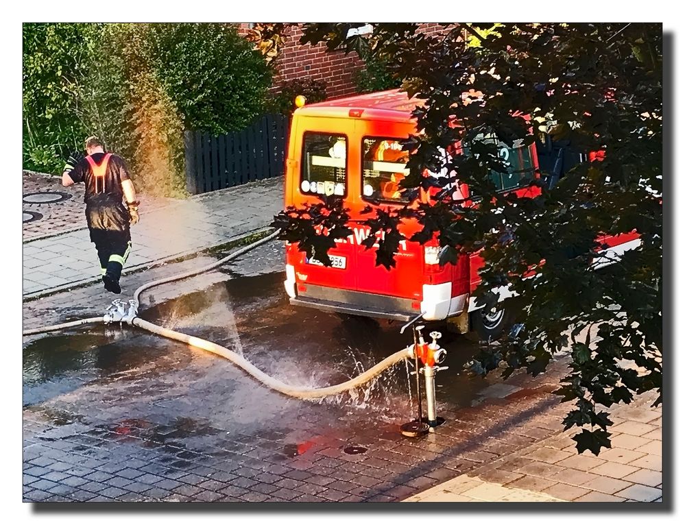 Defekter Feuerwehrschlauch