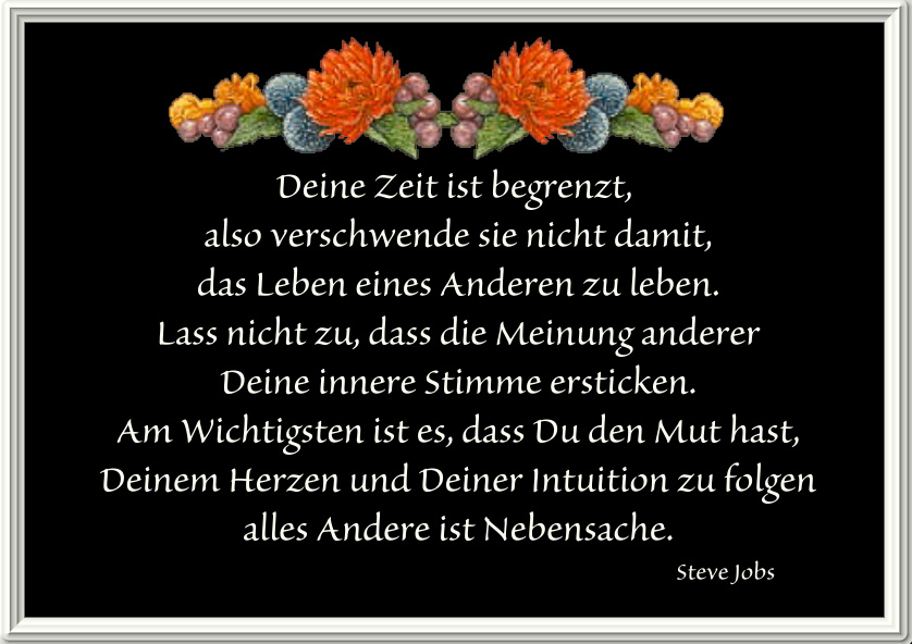 Deine Zeit ist begrenzt 