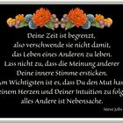 Deine Zeit ist begrenzt 