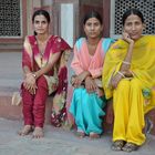 Delhi, drei Indische Frauen in Saris