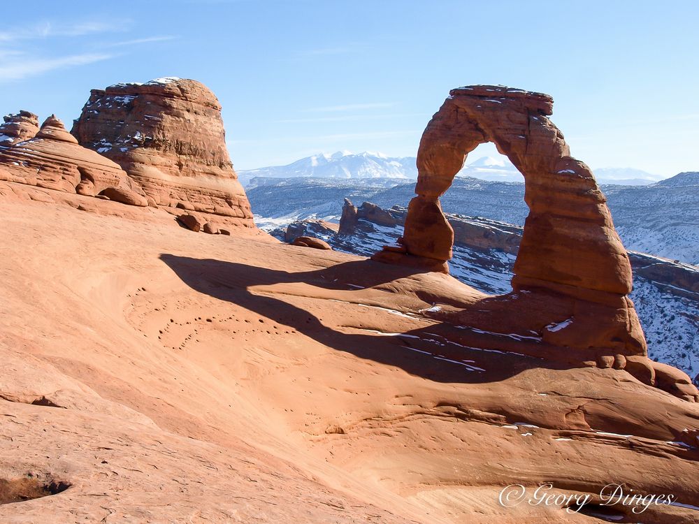 Delicate Arch und aus ungewöhnlicher Sicht, und meine Gedanken