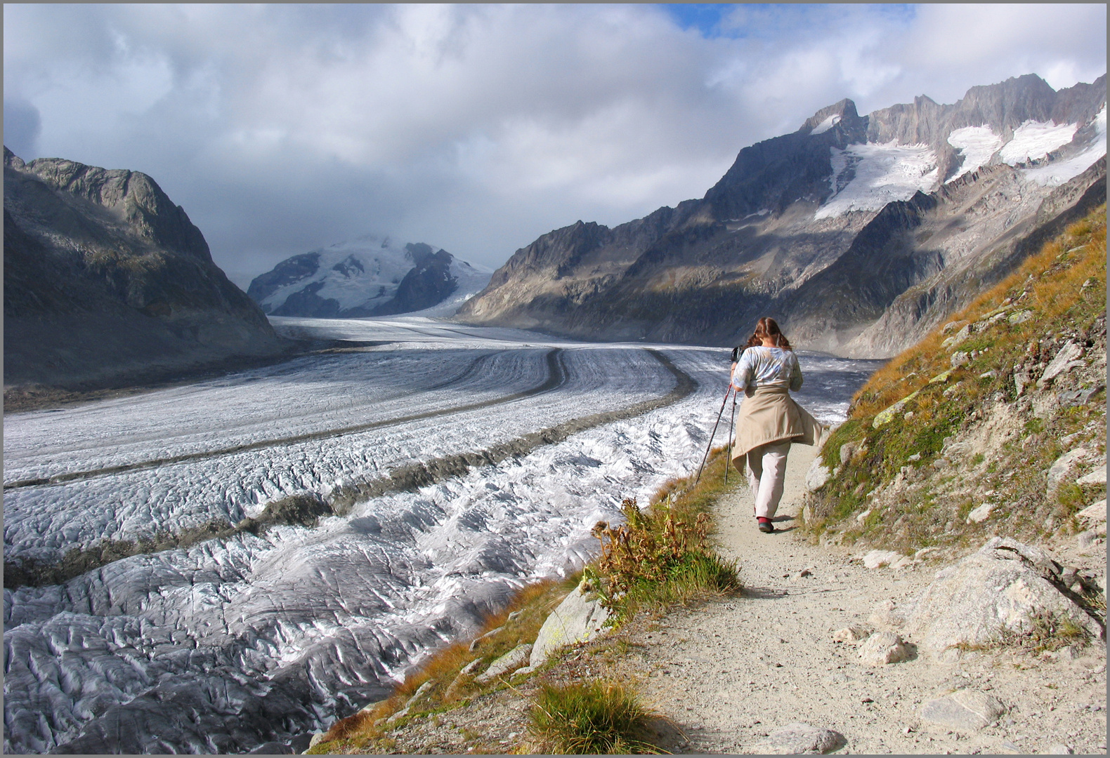 dem Aletschgletscher nach (vor 14 Jahren...)