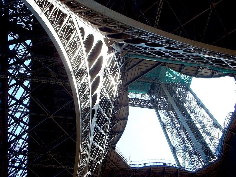 Dem Eiffelturm zwischen die Beine fotografiert